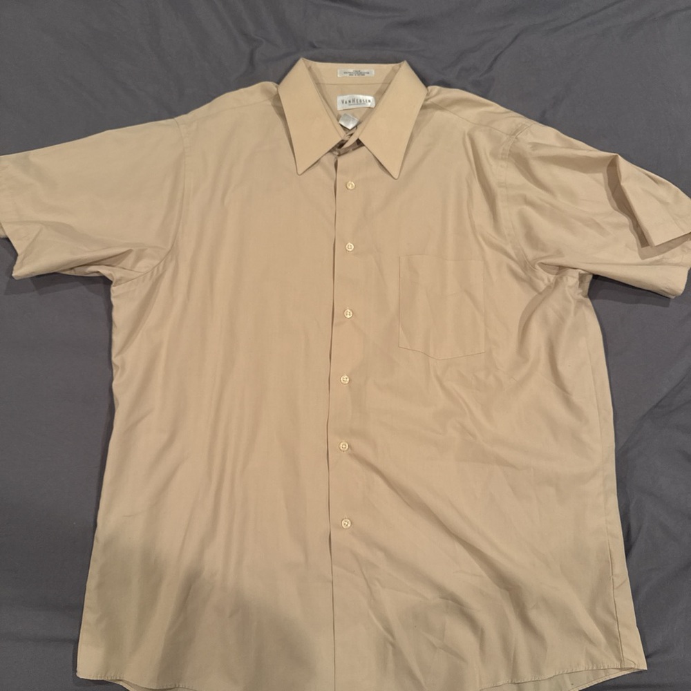 Tan button up